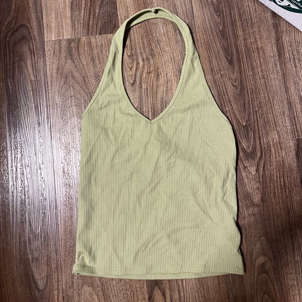Green halter top